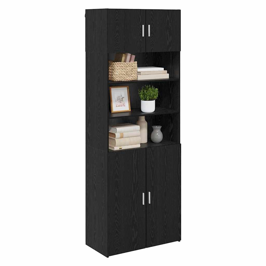 Opbevaringsskab Sort eg 80 x 42,5 x 225 cm Konstrueret træ