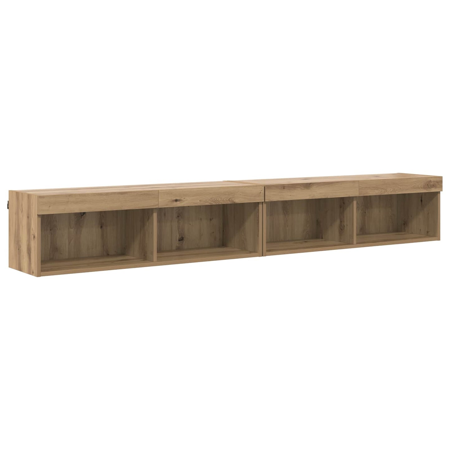 TV vægenheder med LED 5 stk. Artisan Egetræ 100 x 30 x 30 cm
