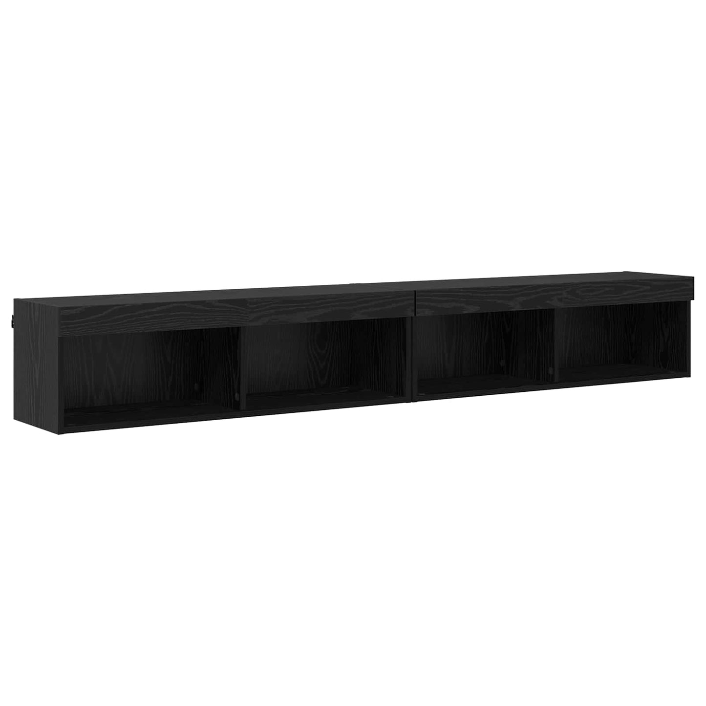 TV vægenheder med LED 5 stk. Sort eg 100 x 30 x 30 cm