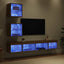 TV vægenheder med LED 5 stk. Artisan Egetræ Konstrueret træ