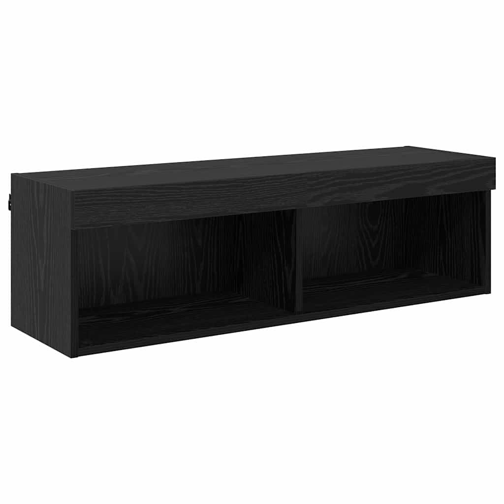 TV vægenheder med LED 6 stk. Sort eg Konstrueret træ
