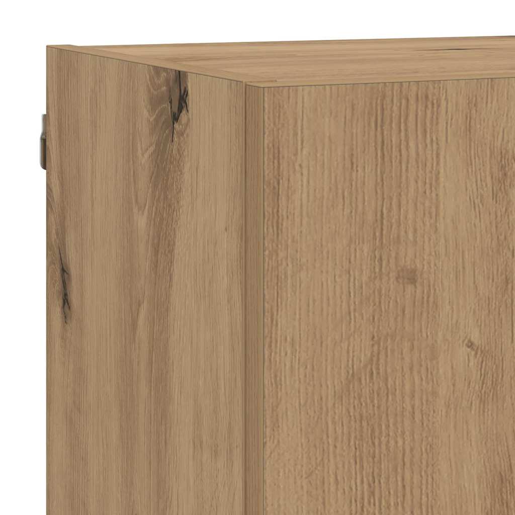TV vægenheder med LED 5 stk. Artisan Egetræ Konstrueret træ
