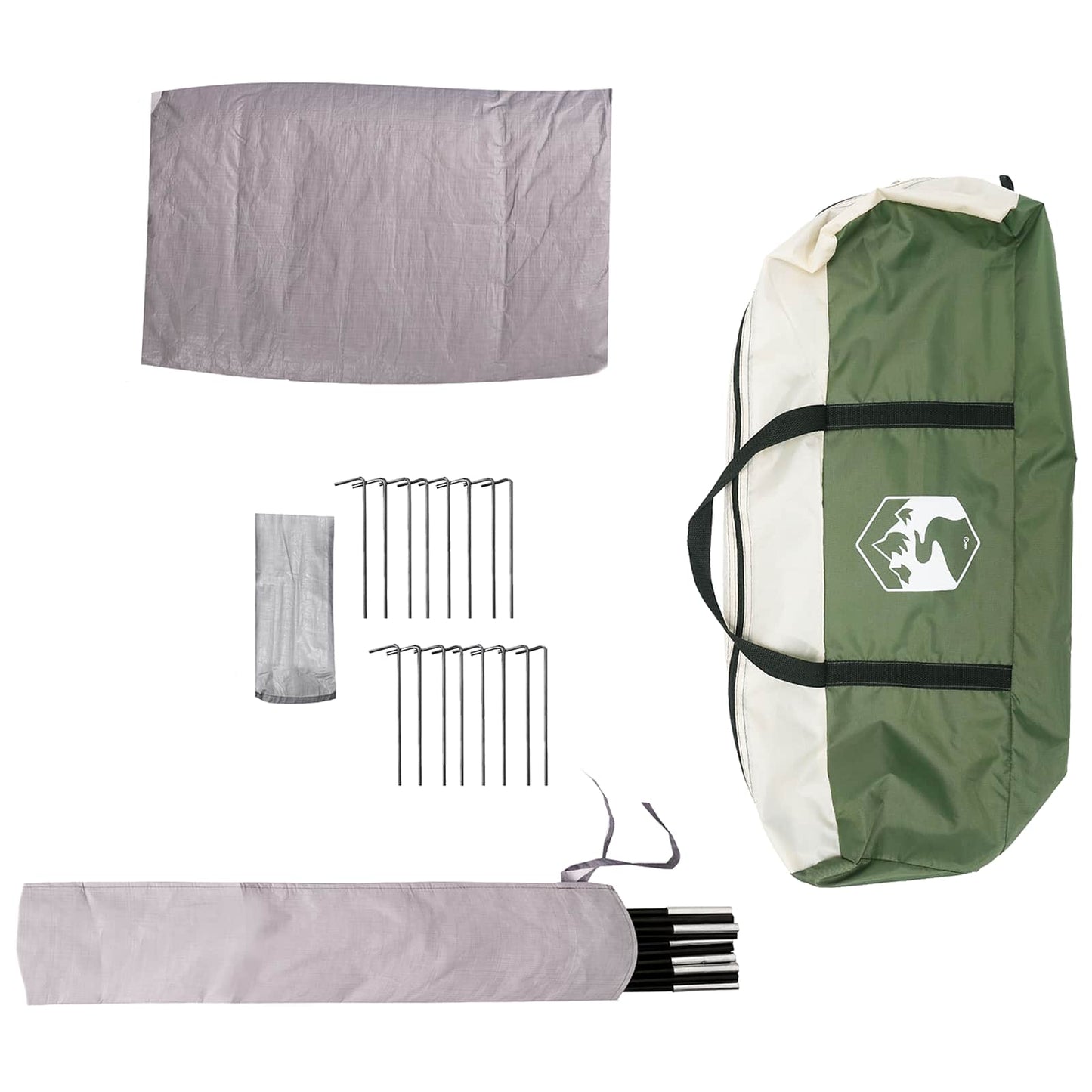 Familietelt 5-personers Grøn 185T Polyester med PU Coating