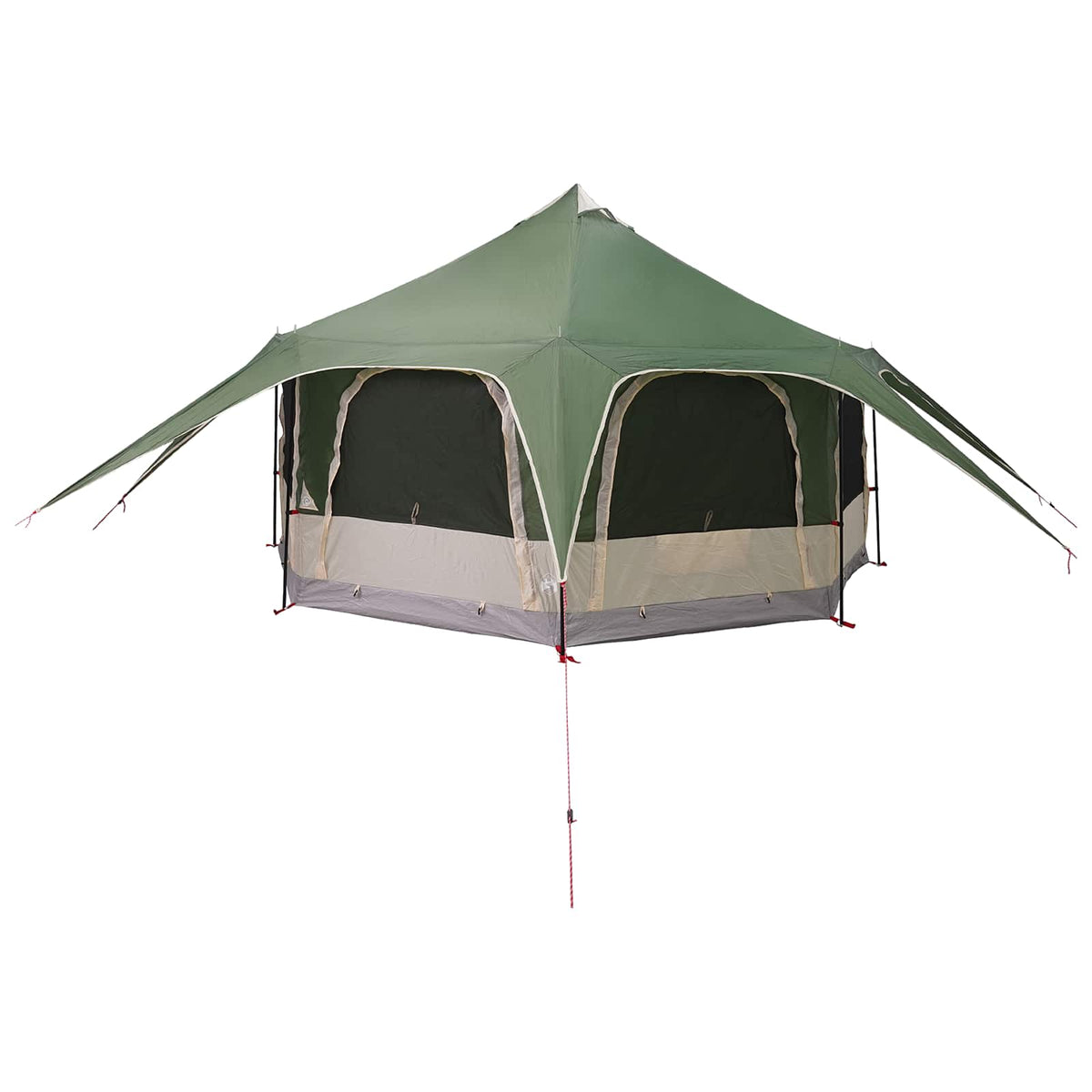 Familietelt 5-personers Grøn 185T Polyester med PU Coating