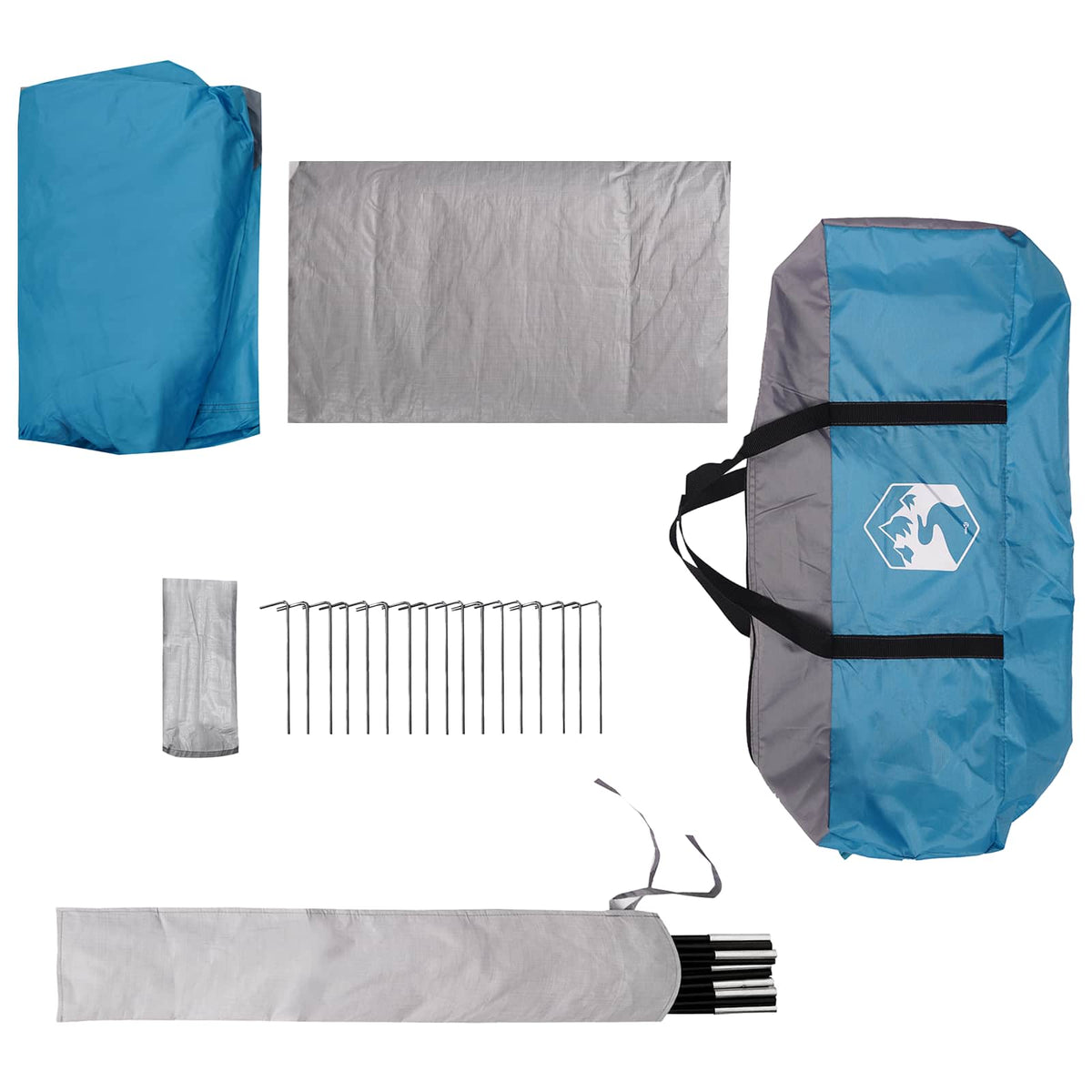 Tunneltelt Blå 361 x 235 x 147 cm 185T Polyester med PU Coating