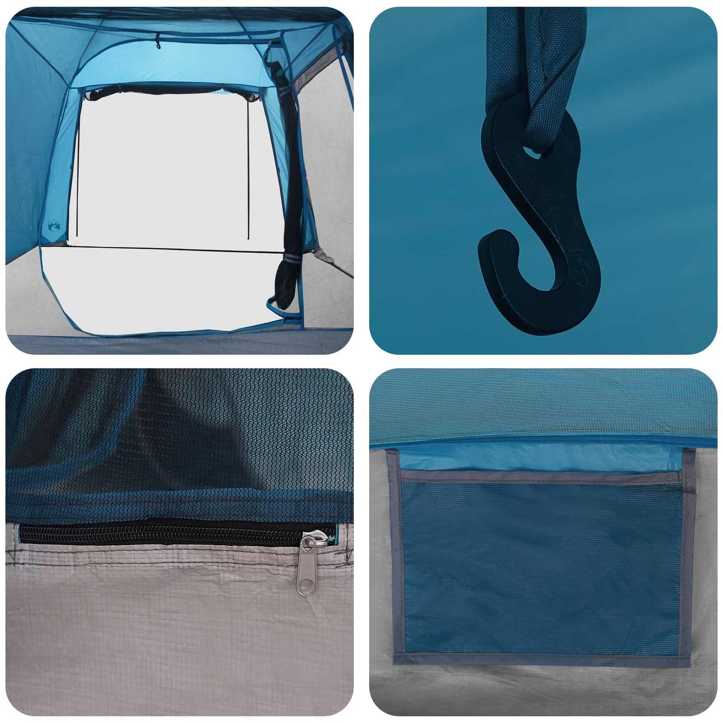 Tunneltelt Blå 361 x 235 x 147 cm 185T Polyester med PU Coating