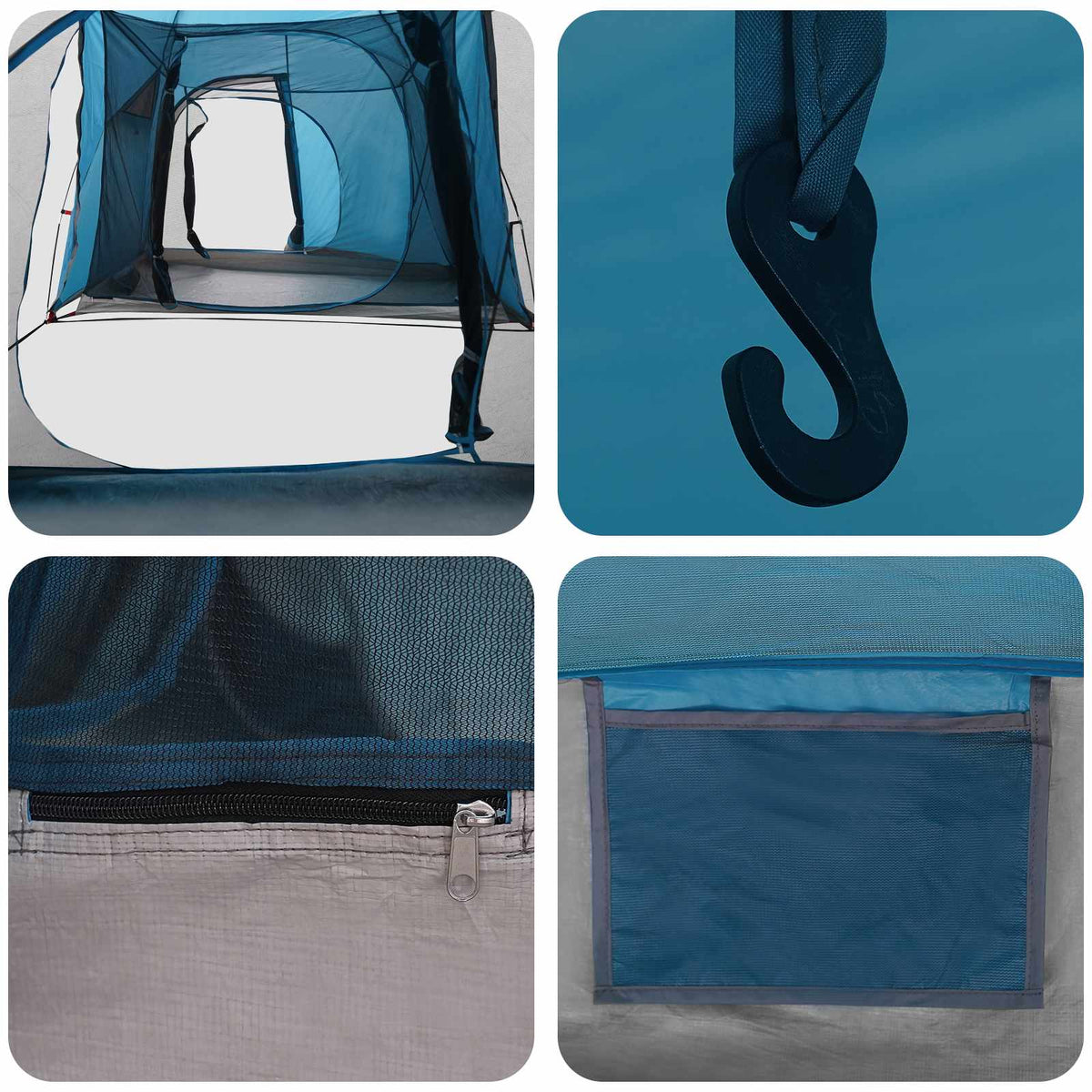 Tunneltelt 520 x 260 x 175 cm Blå 185T Polyester med PU Coating
