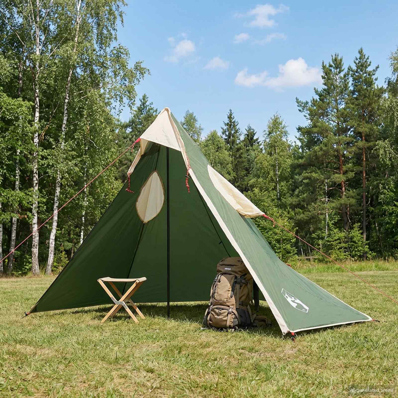2-i-1 regnponcho med hætte - grøn, omdannes til læ 262 × 126 × 130 cm