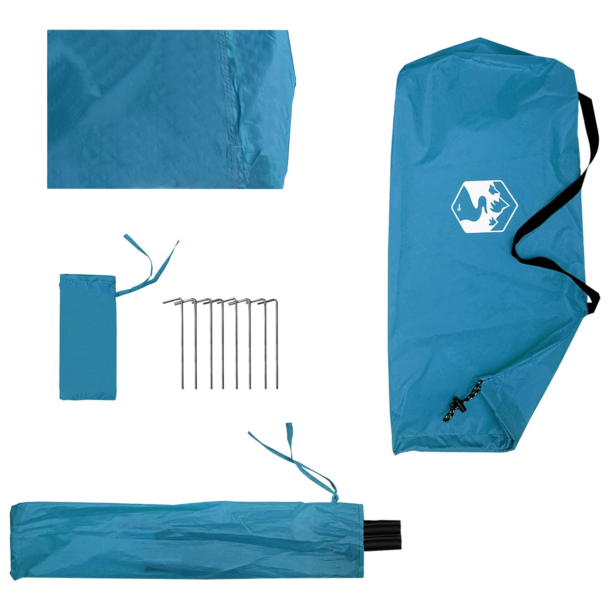 2-i-1 regnponcho med hætte 262 x 126 x 130 cm Blå