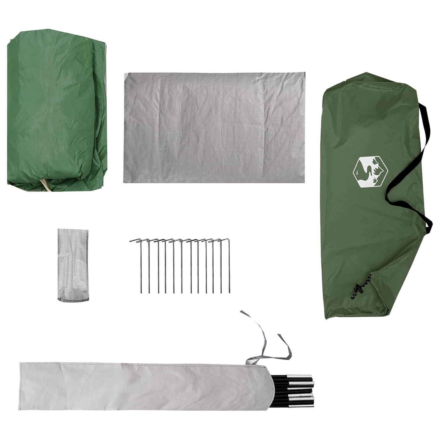 Backpacking Telt 2-personers Grøn 185T Polyester med PU Coating