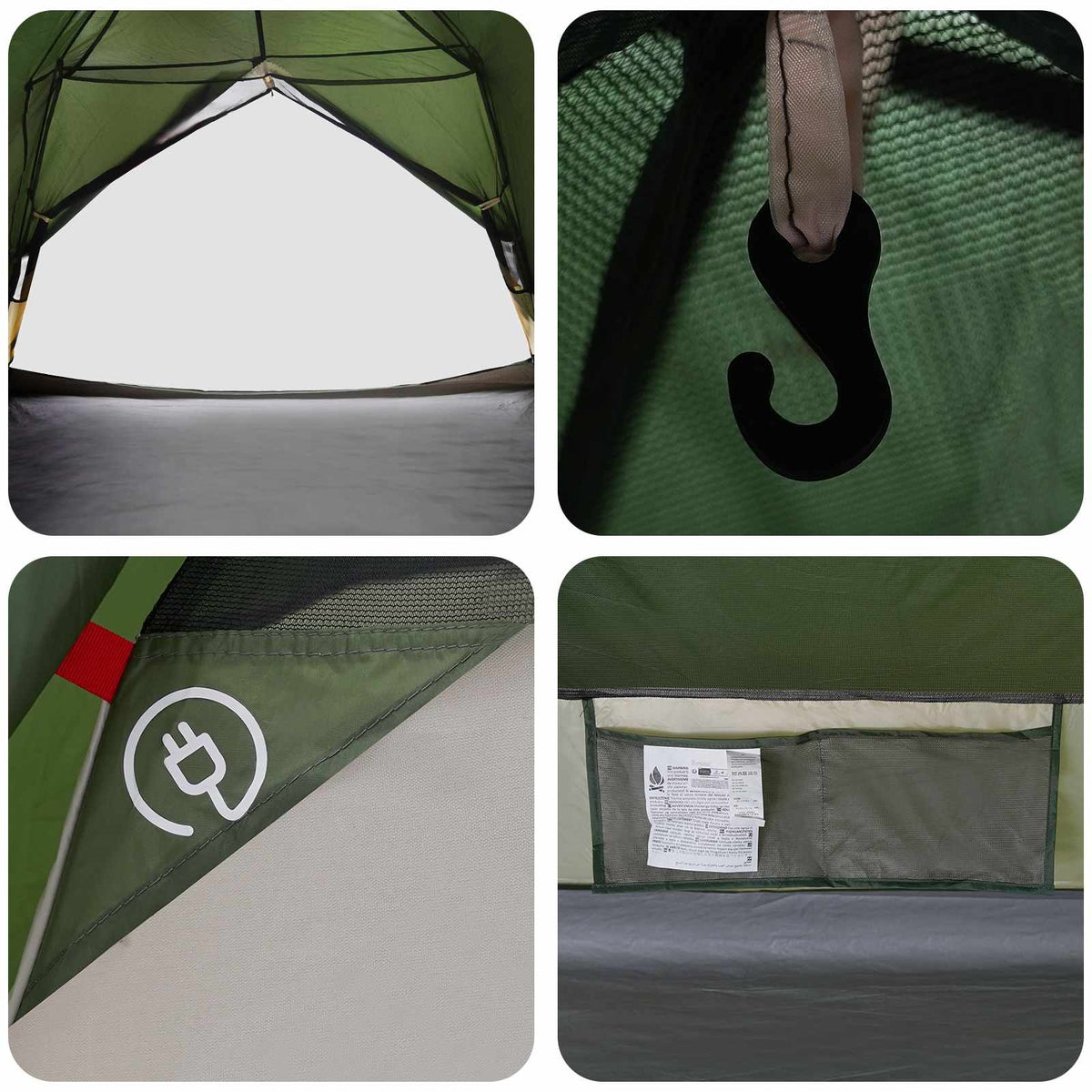 Backpacking Telt 2-personers Grøn 185T Polyester med PU Coating