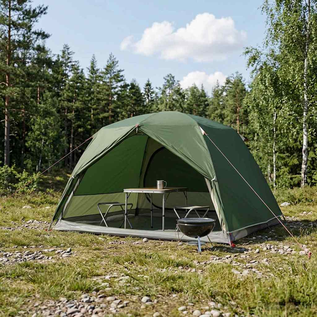 Backpacking Telt 2-personers Grøn 185T Polyester med PU Coating