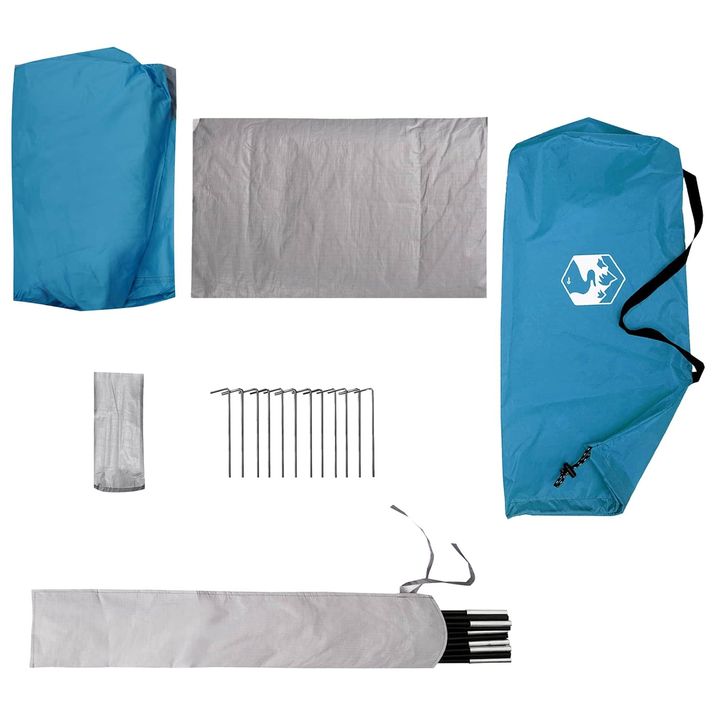 Backpacking Telt 2-personers Blå 185T Polyester med PU Coating