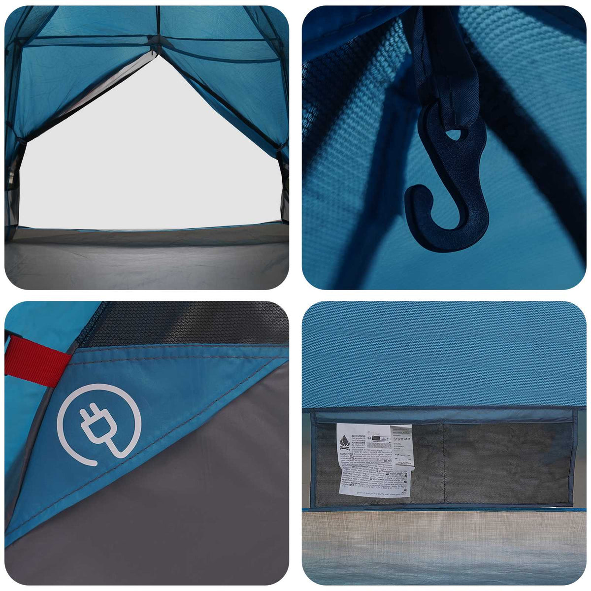 Backpacking Telt 2-personers Blå 185T Polyester med PU Coating