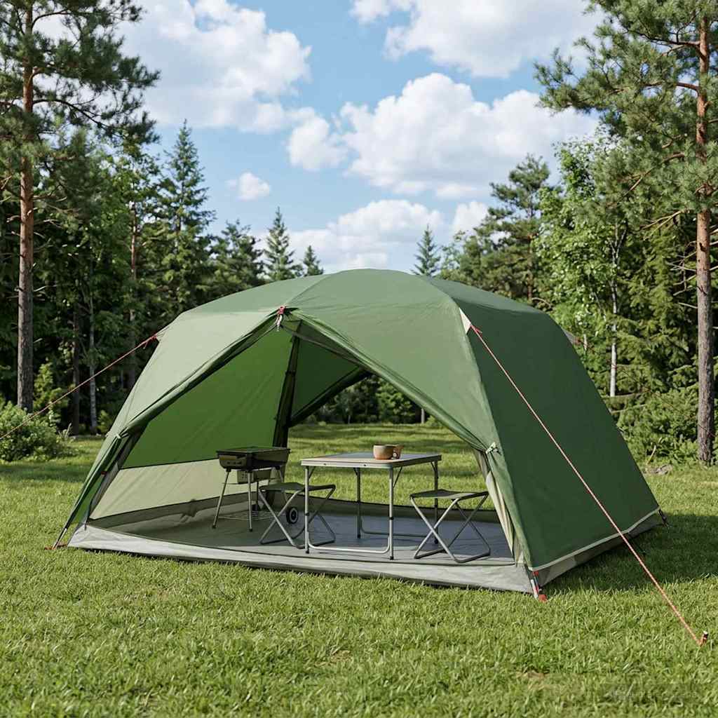 Backpacking Telt 4-personers Grøn 185T Polyester med PU Coating