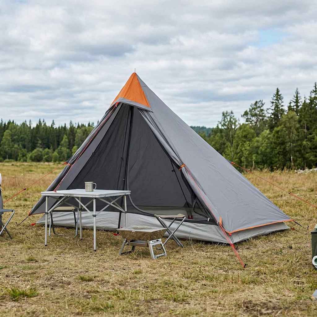 Backpacking Telt 222 x 85 x 125 cm Grå og orange