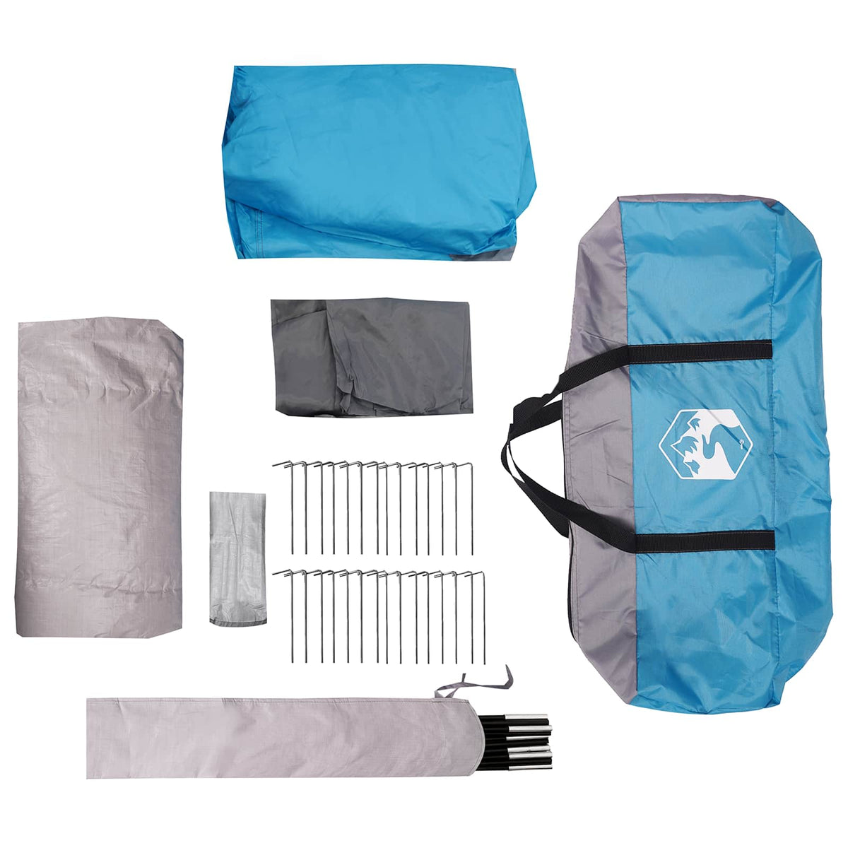 Tunneltelt Blå 400 x 278 x 182 cm 185T Polyester med PU Coating