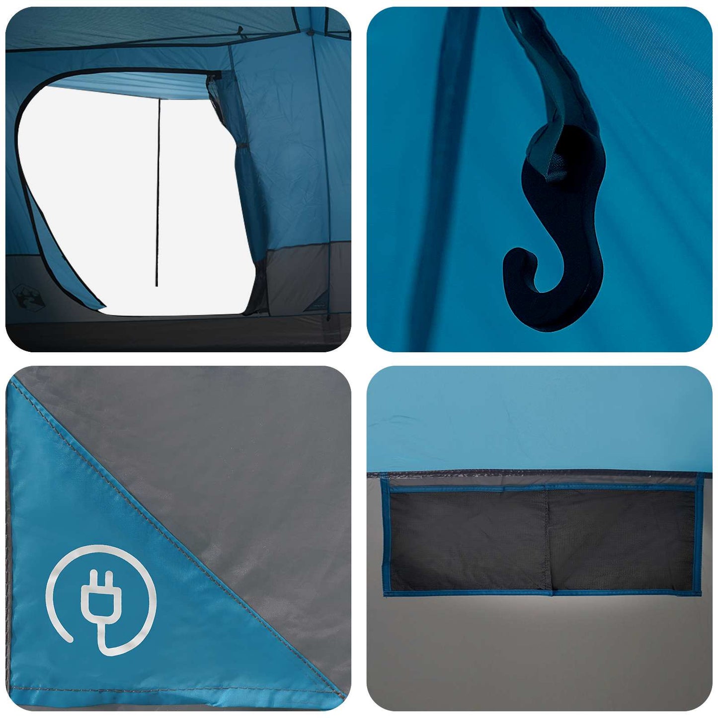 Tunneltelt Blå 400 x 278 x 182 cm 185T Polyester med PU Coating