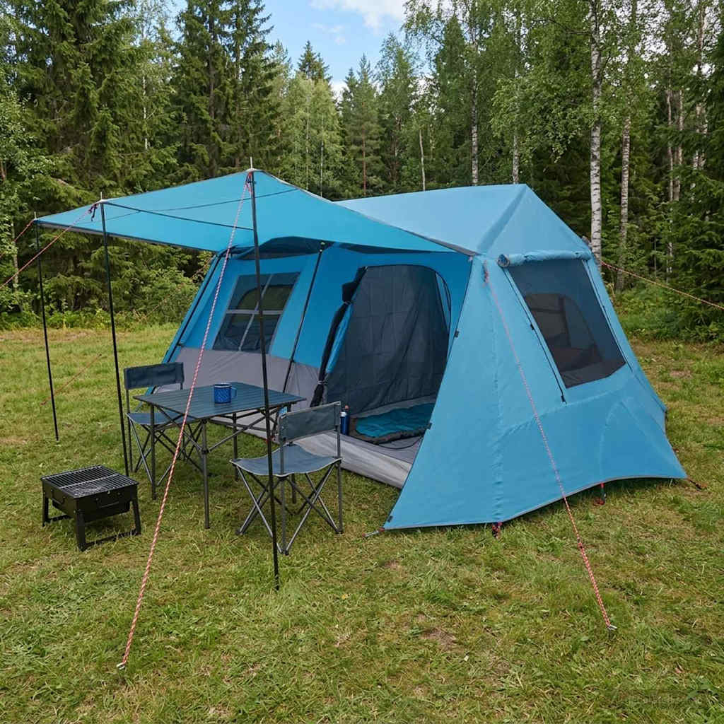 Tunneltelt Blå 400 x 278 x 182 cm 185T Polyester med PU Coating