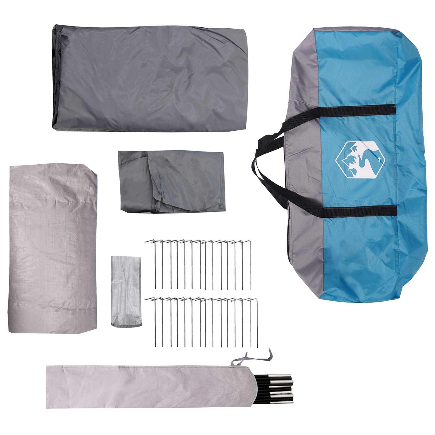 Tunneltelt 560 x 395 x 212 cm Blå 185T Polyester med PU Coating