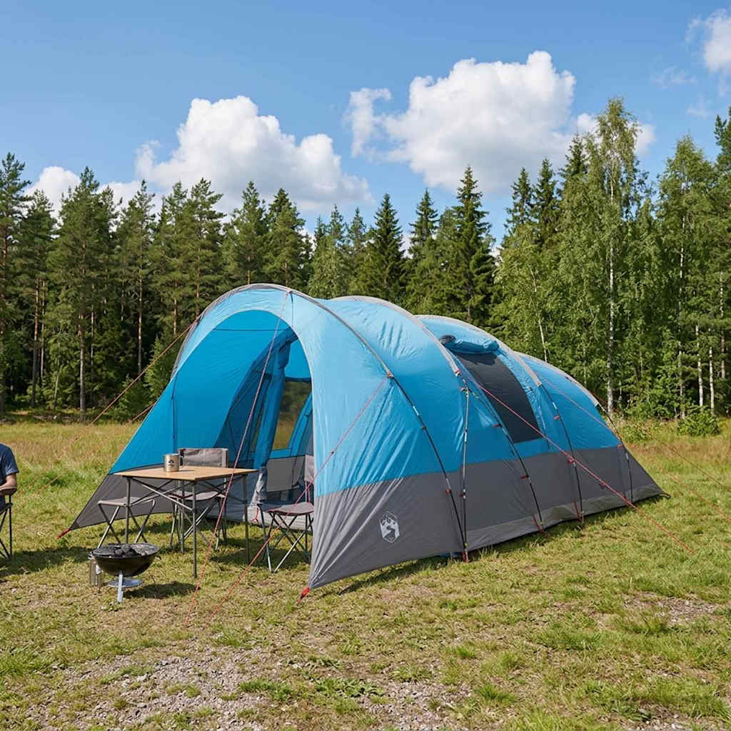 Tunneltelt 560 x 395 x 212 cm Blå 185T Polyester med PU Coating