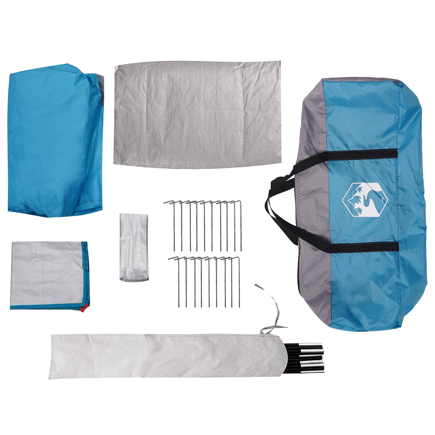 Tunneltelt 390 x 215 x 152 cm Blå 185T Polyester med PU Coating