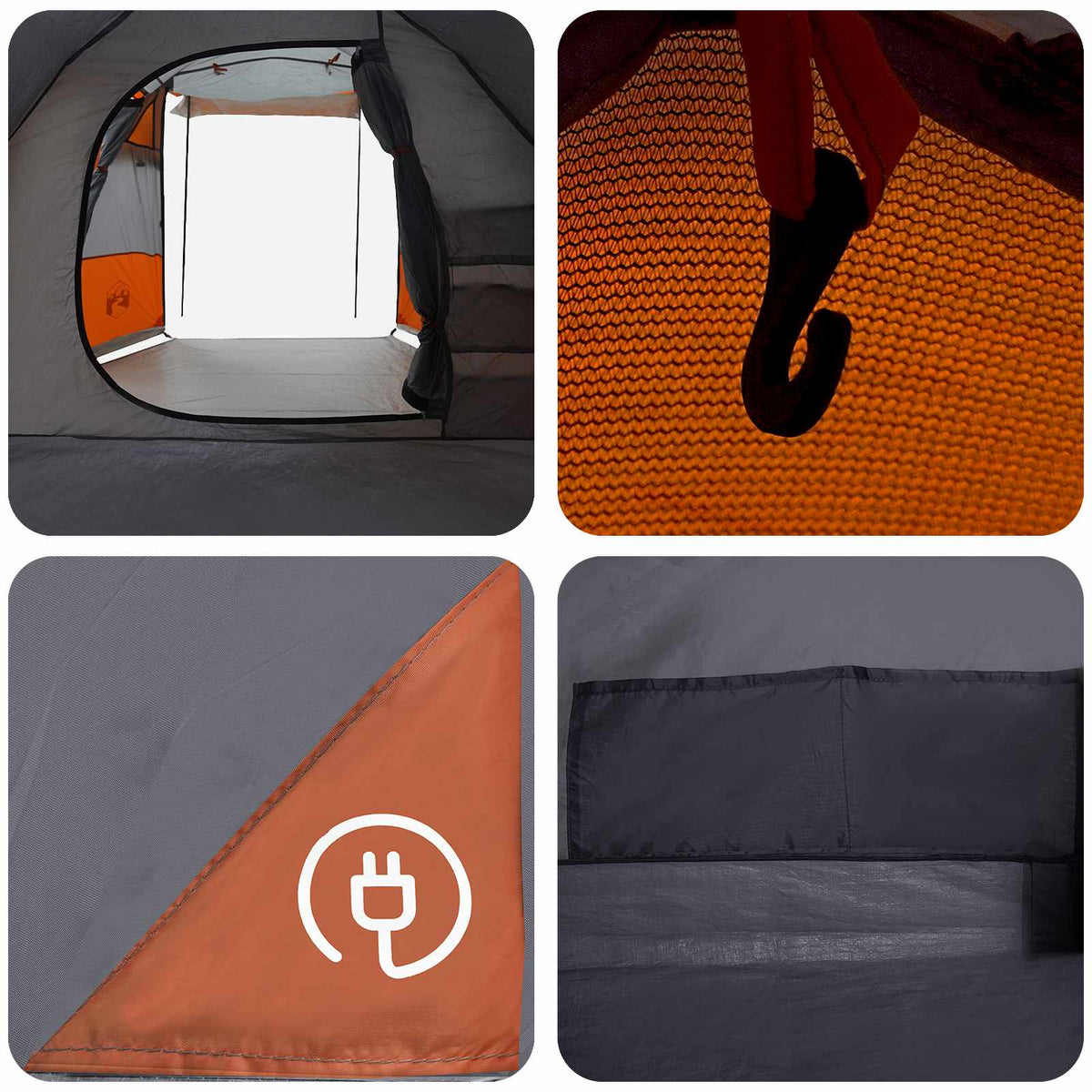 Tunneltelt Grå og orange 390 x 215 x 152 cm