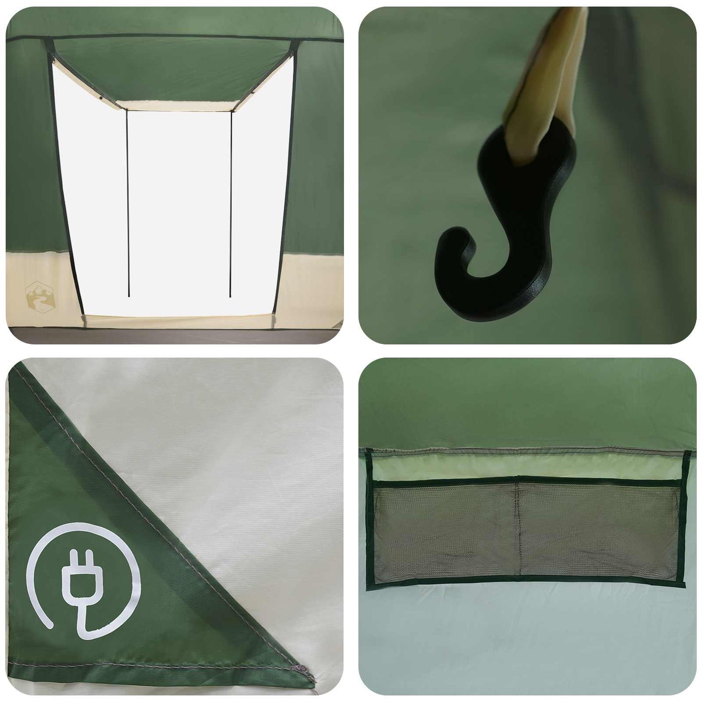 Party Tent 4-personers Grøn 185T Polyester med PU Coating