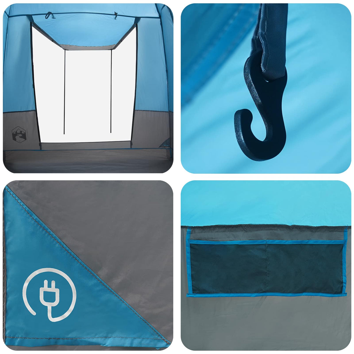 Party Tent 4-personers Blå 185T Polyester med PU Coating