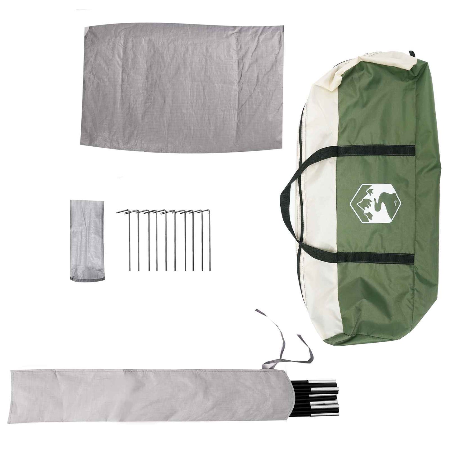 Party Tent 10-personers Grøn 185T Polyester med PU Coating