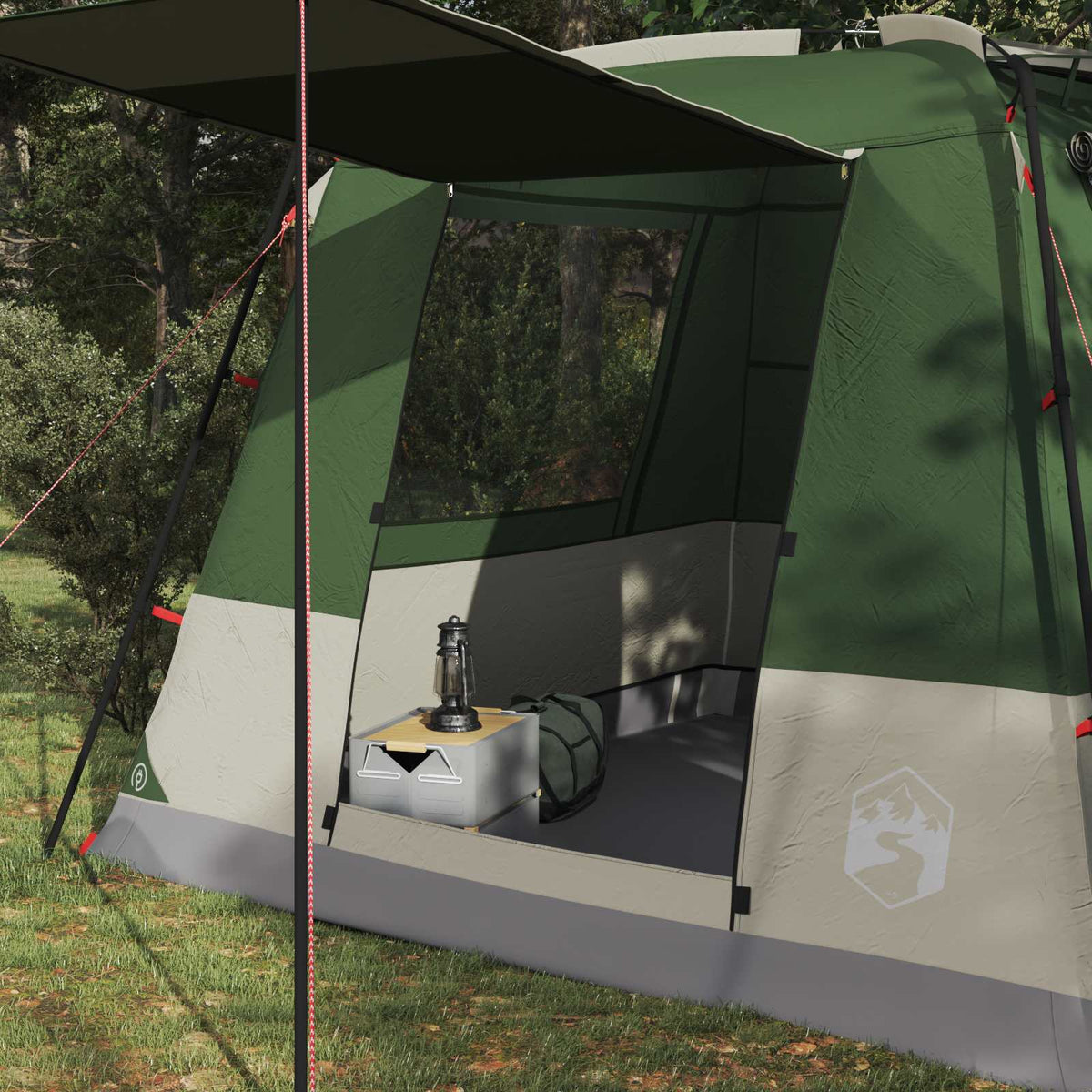Party Tent 10-personers Grøn 185T Polyester med PU Coating