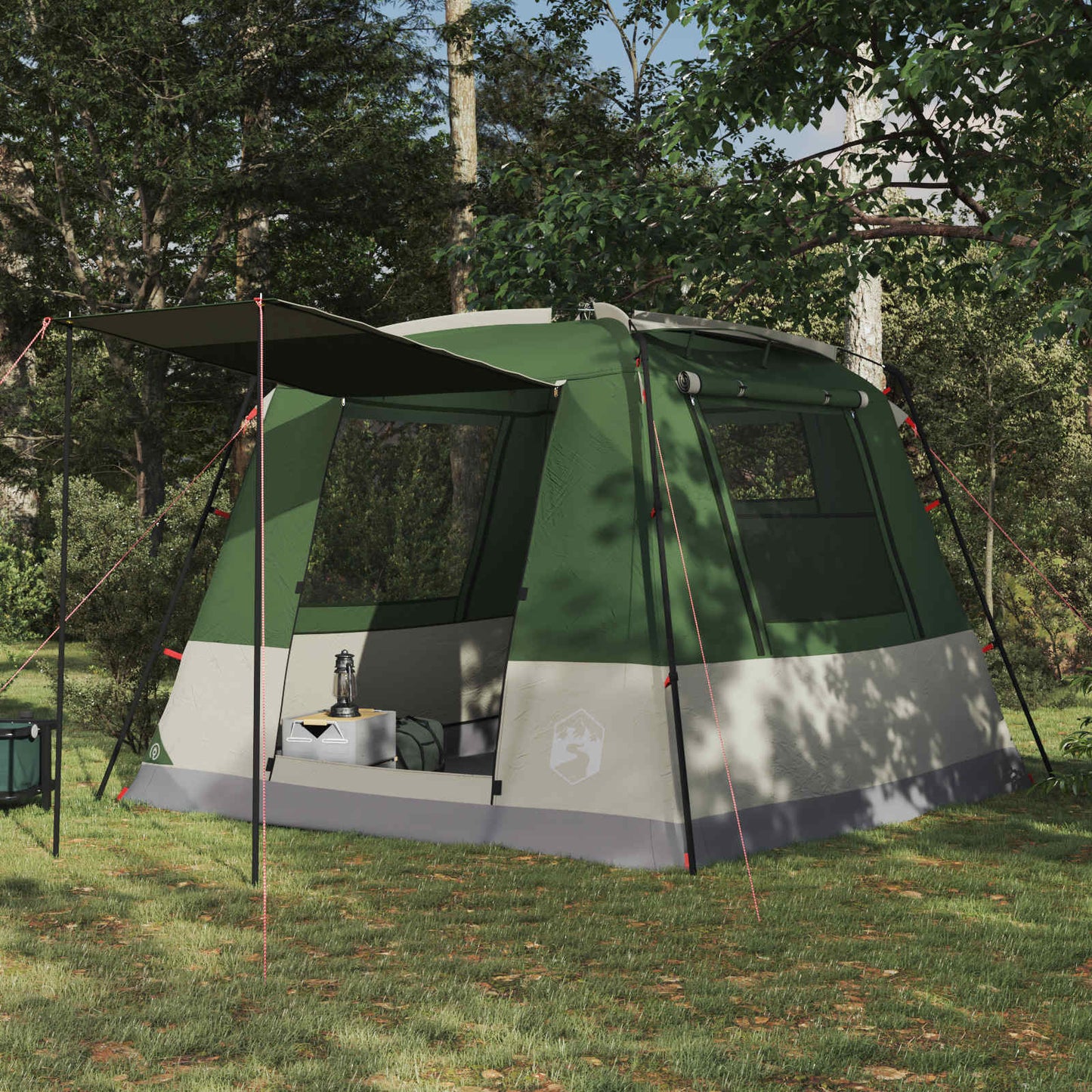 Party Tent 10-personers Grøn 185T Polyester med PU Coating