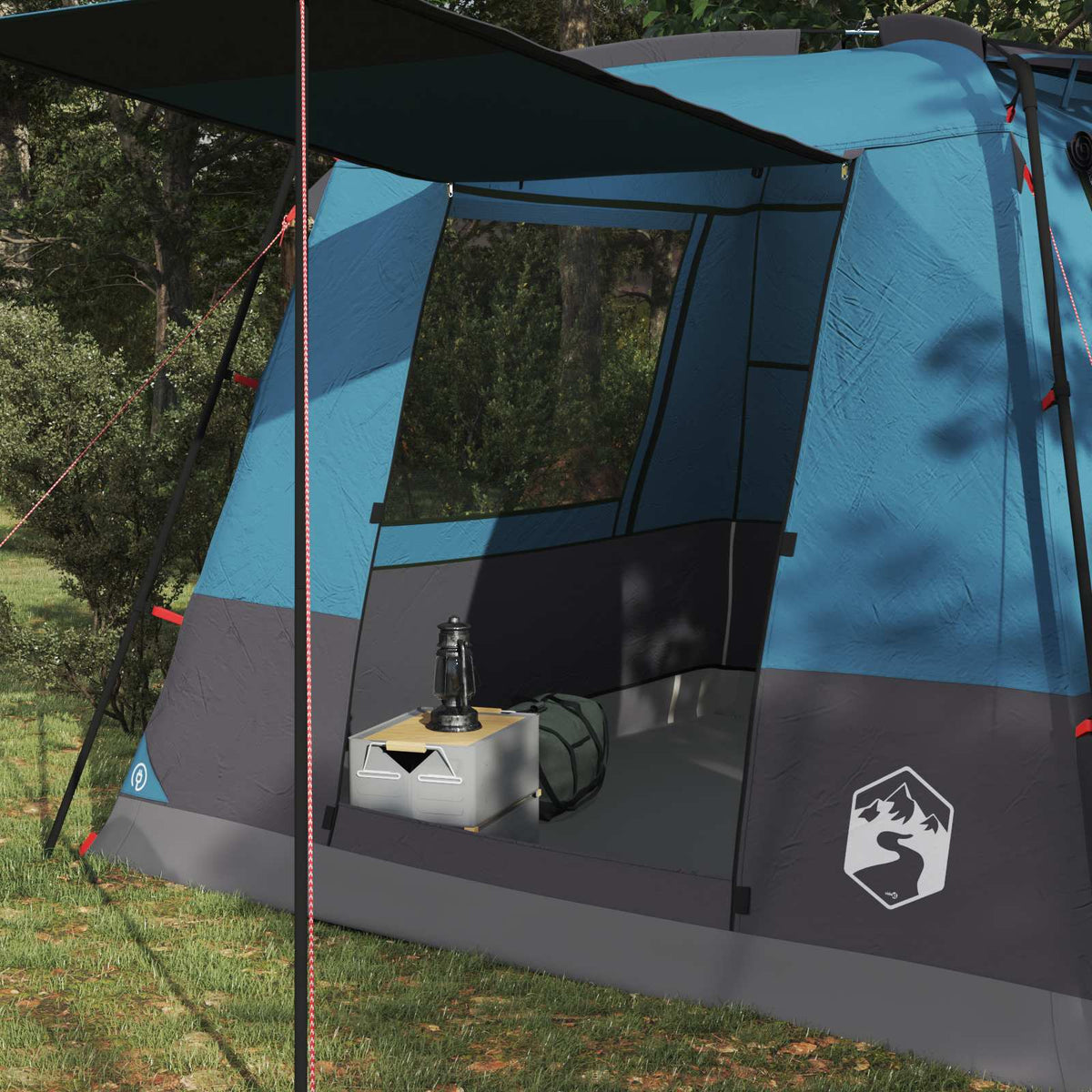 Party Tent 10-personers Blå 185T Polyester med PU Coating