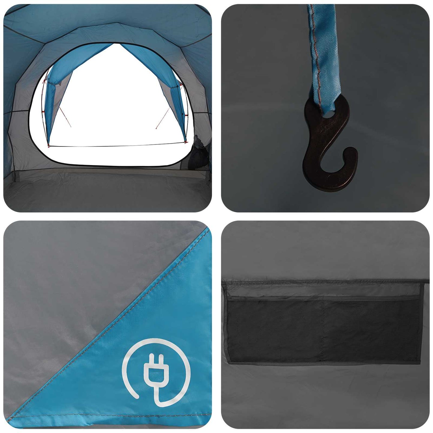 Tunneltelt 6-personers Blå 185T Polyester med PU Coating