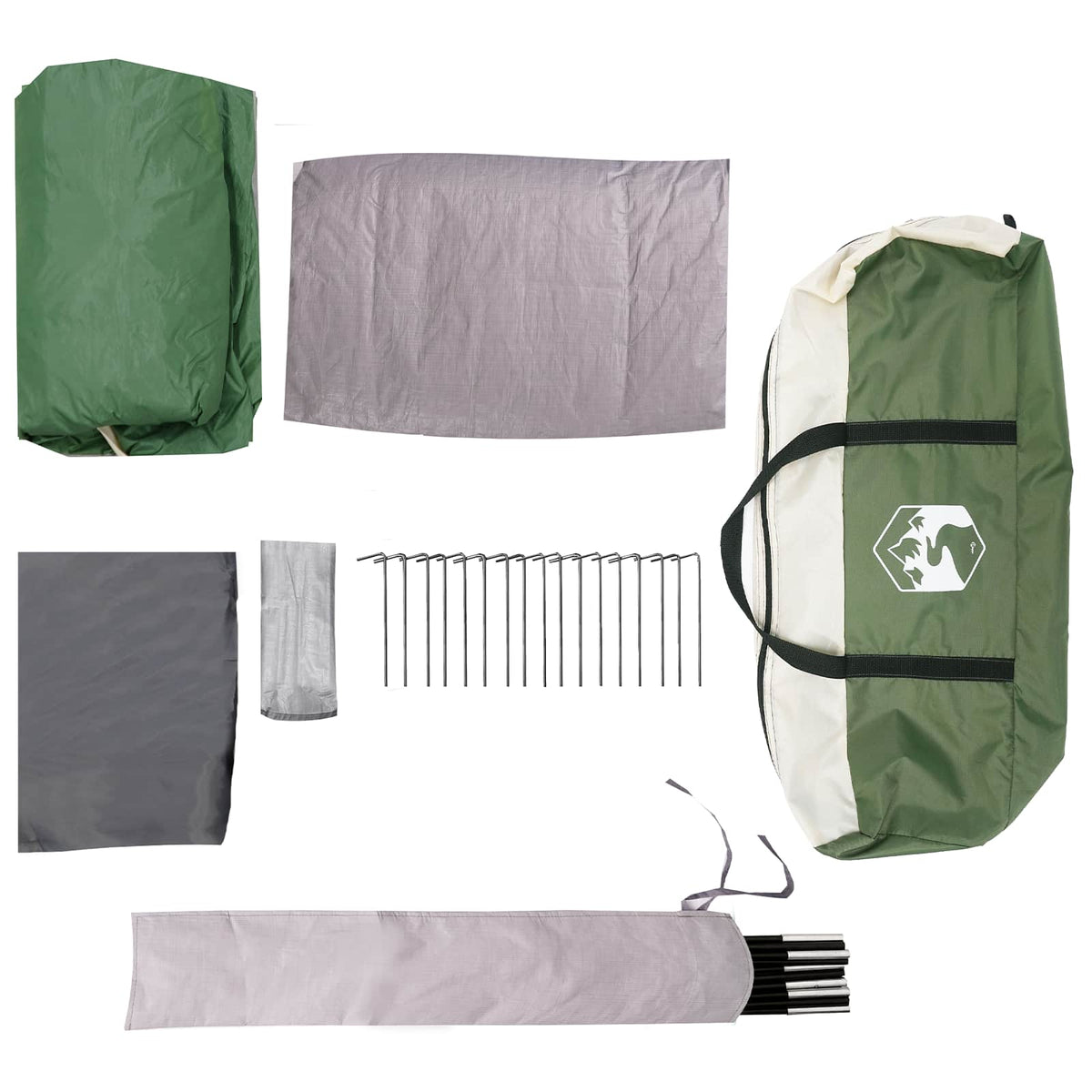Familietelt 14-personers Grøn 185T Polyester med PU Coating