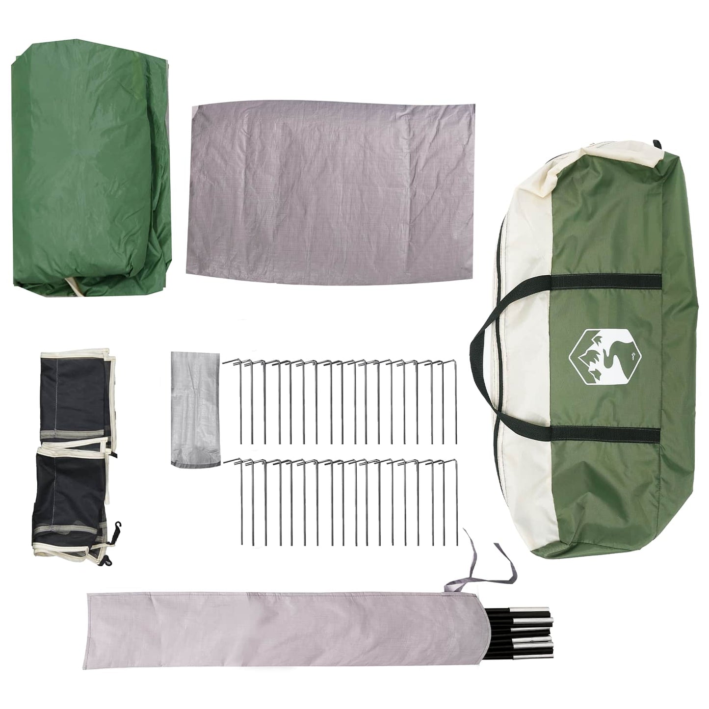 Familietelt 14-personers Grøn 185T Polyester med PU Coating