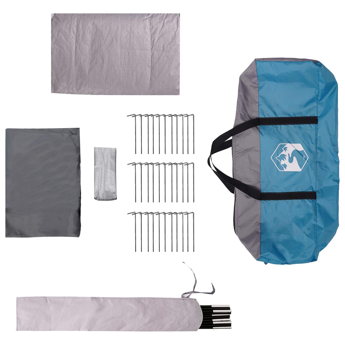 Tunneltelt 675 x 392 x 210 cm Blå 185T Polyester med PU Coating