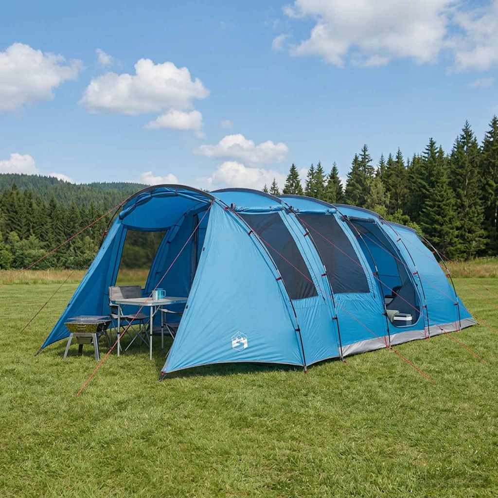 Tunneltelt 675 x 392 x 210 cm Blå 185T Polyester med PU Coating