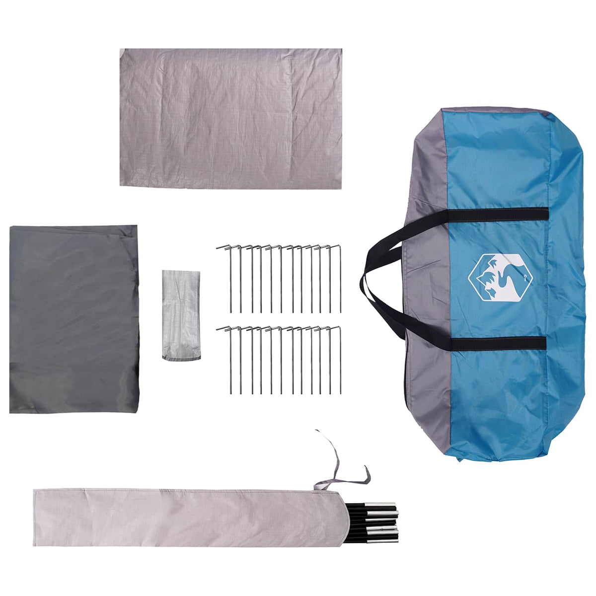 Tunneltelt 505 x 330 x 204 cm Blå 185T Polyester med PU Coating