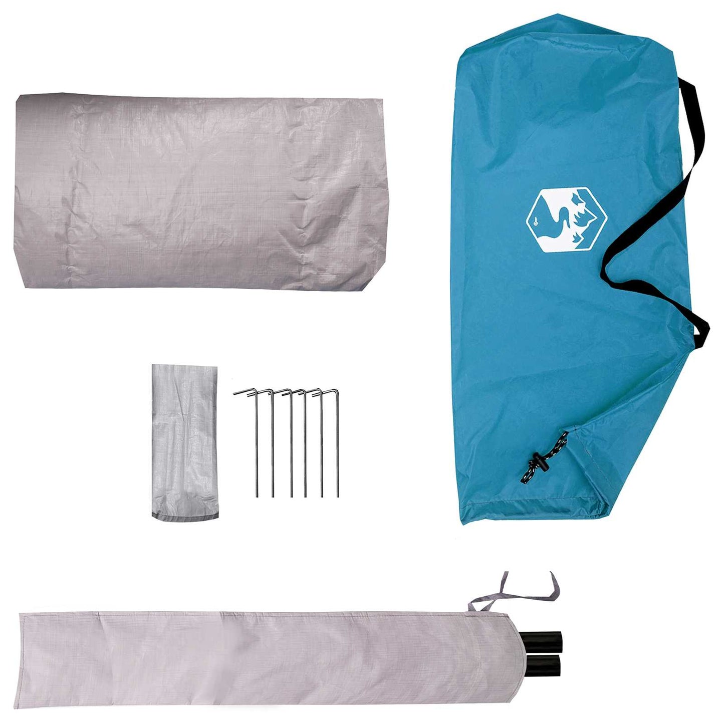 Backpacking Telt 4-personers Blå 185T Polyester med PU Coating