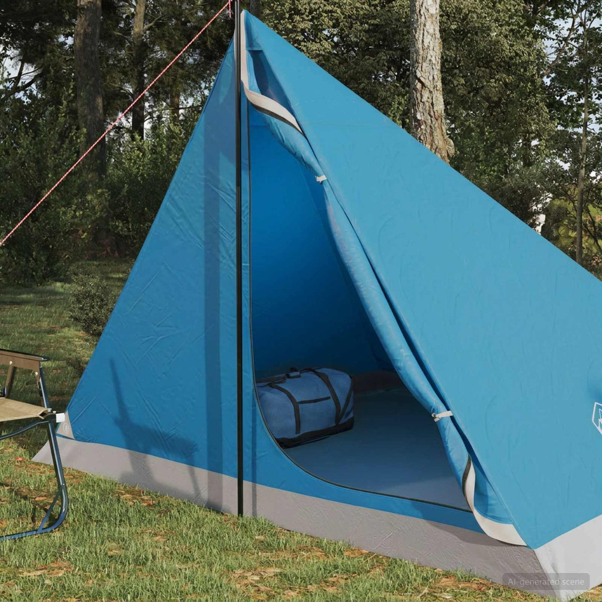 Backpacking Telt 4-personers Blå 185T Polyester med PU Coating