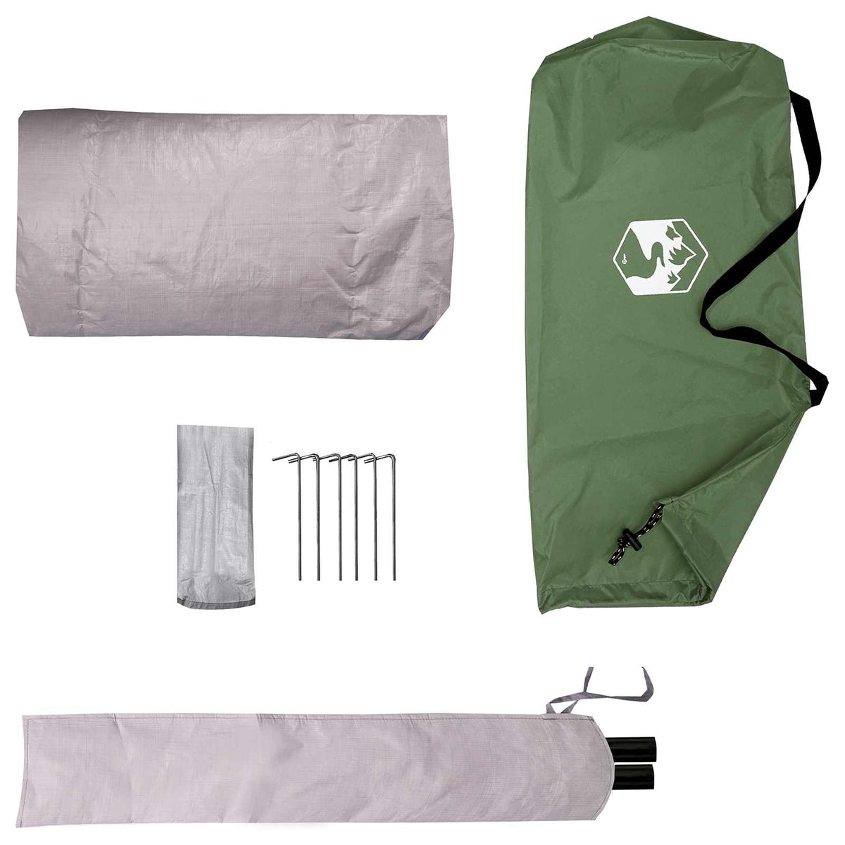 Backpacking Telt 2-personers Grøn 185T Polyester med PU Coating