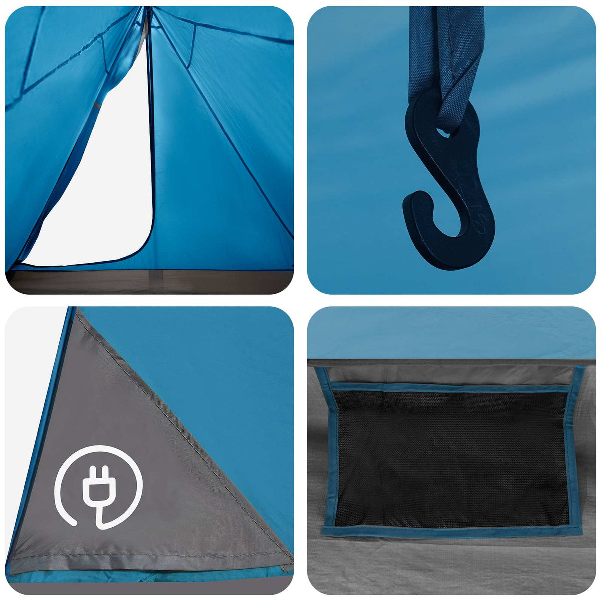 Backpacking Telt 2-personers Blå 185T Polyester med PU Coating