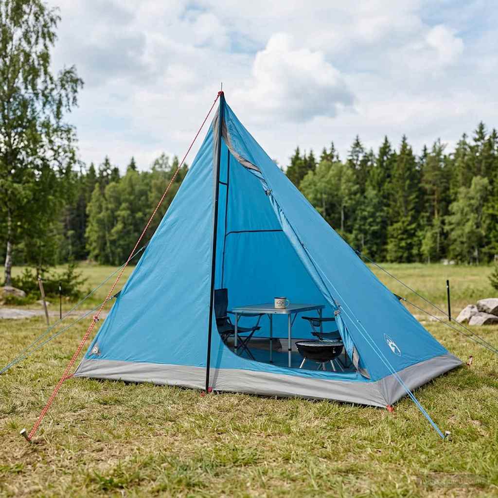 Backpacking Telt 2-personers Blå 185T Polyester med PU Coating