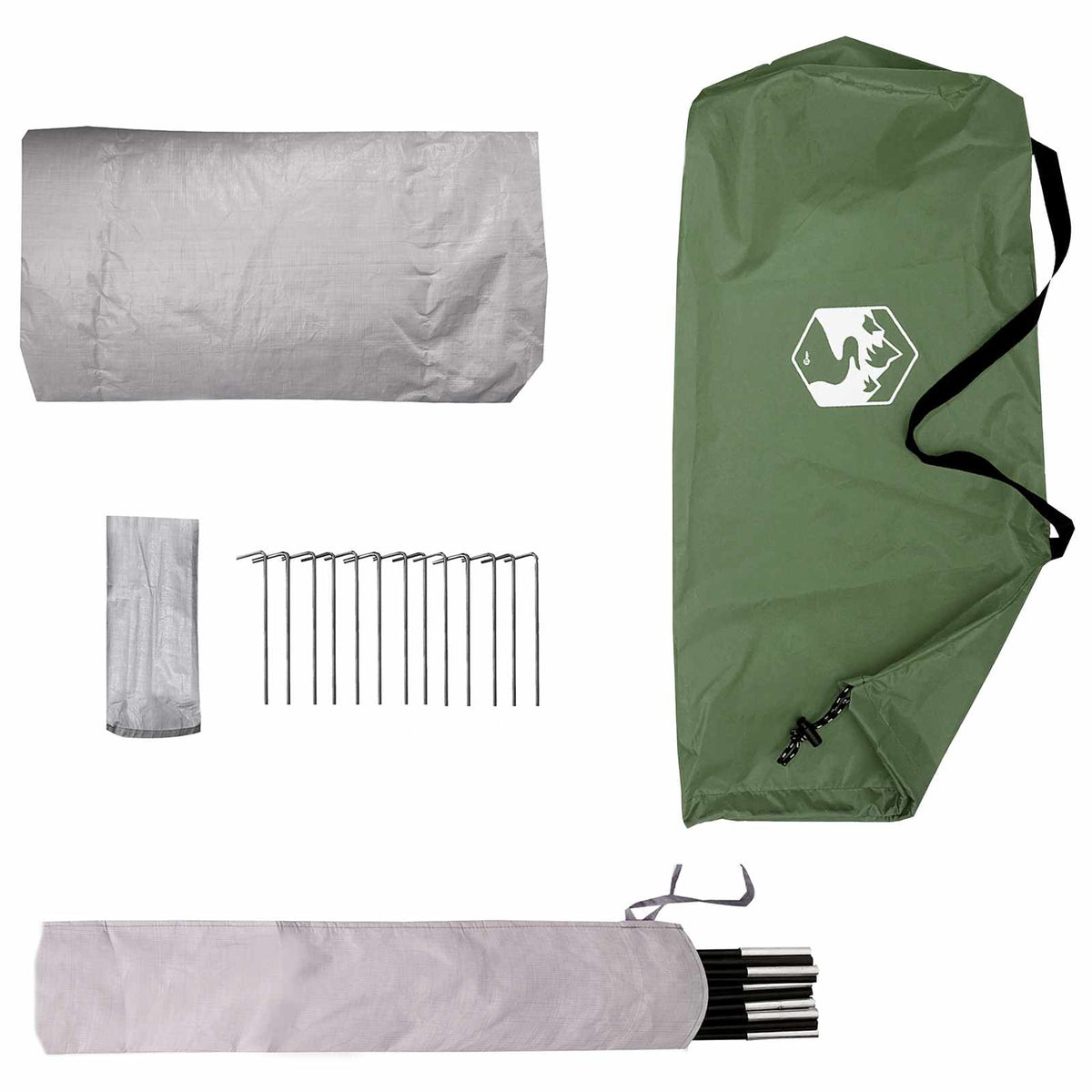 Backpacking Telt 4-personers Grøn 185T Polyester med PU Coating