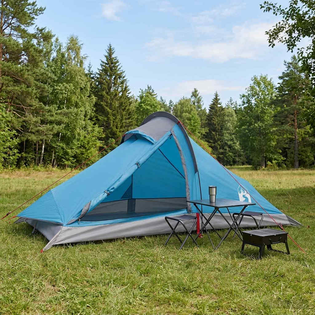 Backpacking Telt 4-personers Blå 185T Polyester med PU Coating