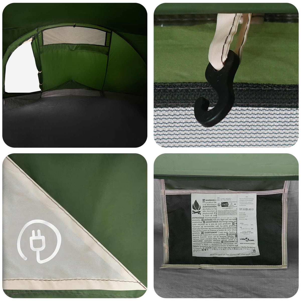 Backpacking Telt 2-personers Grøn 185T Polyester med PU Coating