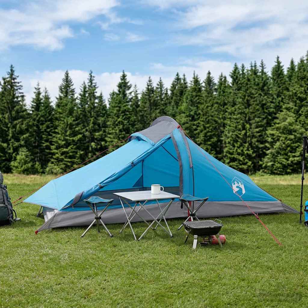 Backpacking Telt 2-personers Blå 185T Polyester med PU Coating