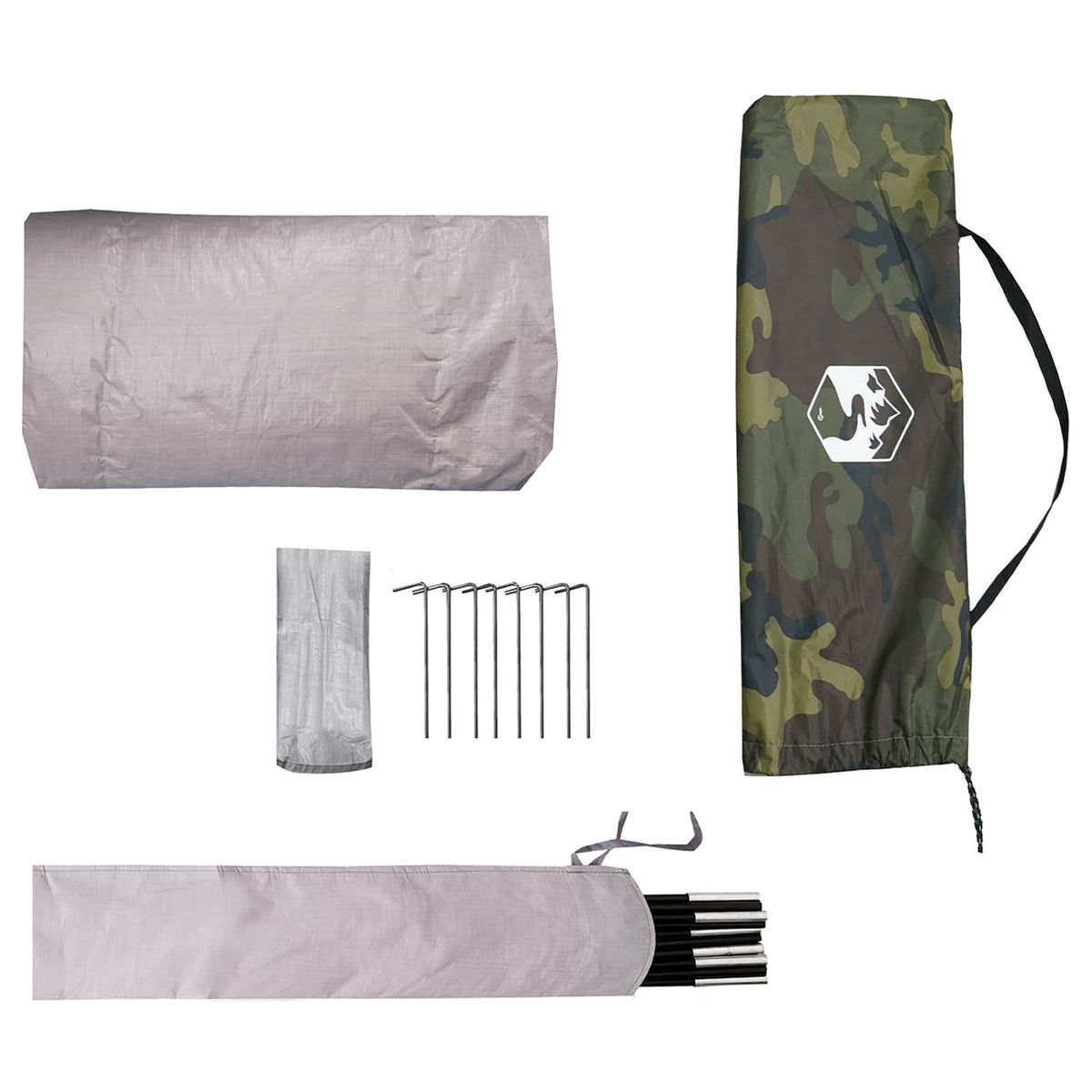 Tunneltelt 4-personers Camouflage 185T Polyester med PU Coating