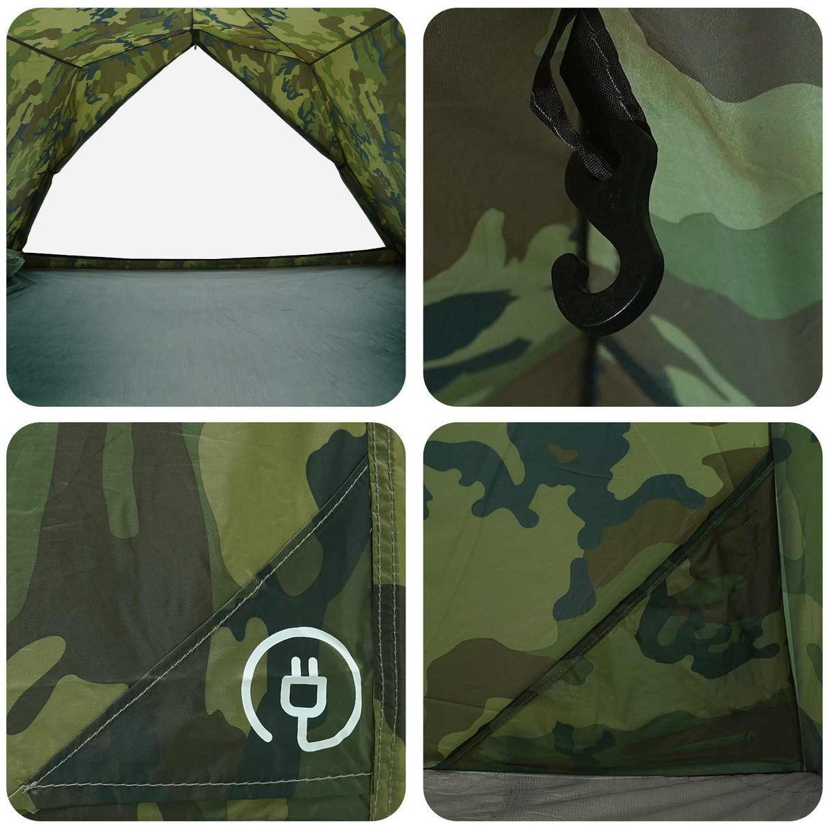 Tunneltelt 4-personers Camouflage 185T Polyester med PU Coating